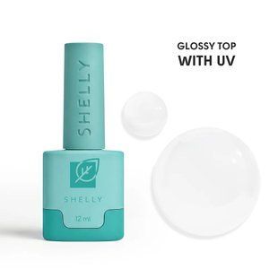Топ без липкого шару з УФ фільтром Glossy Top With UV Shelly 12 мл 34070 фото