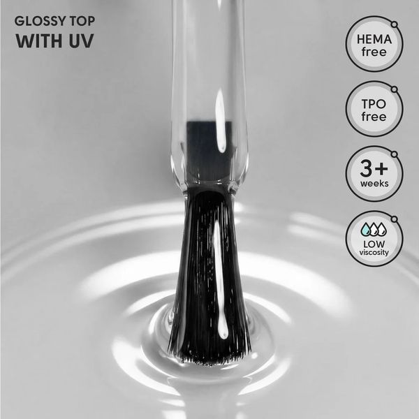 Топ без липкого шару з УФ фільтром Glossy Top With UV Shelly 12 мл 34070 фото