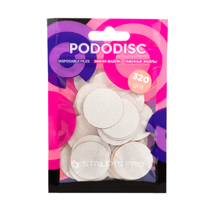 Змінні файли білі для педикюрного диска PODODISC L EXPERT 320 грит (50 шт) PDF-25-320w фото
